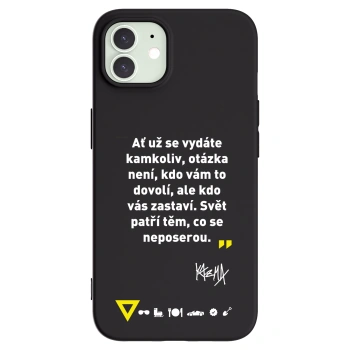 Picasee silikónový čierny obal pre Apple iPhone 12 - Kazma - SVĚT PATŘÍ TĚM, CO SE NEPOSEROU