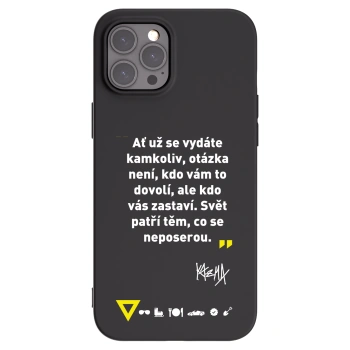 Picasee silikónový čierny obal pre Apple iPhone 12 Pro Max - Kazma - SVĚT PATŘÍ TĚM, CO SE NEPOSEROU