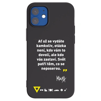 Picasee silikónový čierny obal pre Apple iPhone 12 mini - Kazma - SVĚT PATŘÍ TĚM, CO SE NEPOSEROU