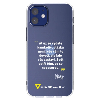 Picasee silikónový prehľadný obal pre Apple iPhone 12 mini - Kazma - SVĚT PATŘÍ TĚM, CO SE NEPOSEROU