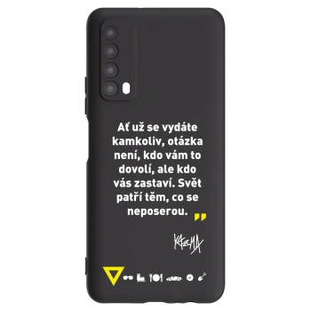 Picasee silikónový čierny obal pre Huawei P Smart 2021 - Kazma - SVĚT PATŘÍ TĚM, CO SE NEPOSEROU