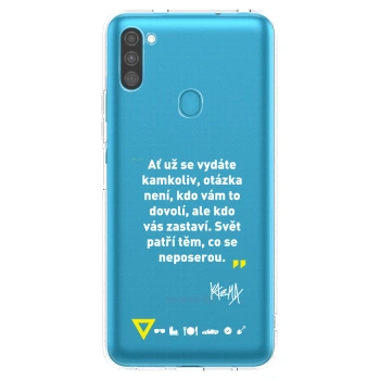 Picasee silikónový prehľadný obal pre Samsung Galaxy M11 - Kazma - SVĚT PATŘÍ TĚM, CO SE NEPOSEROU