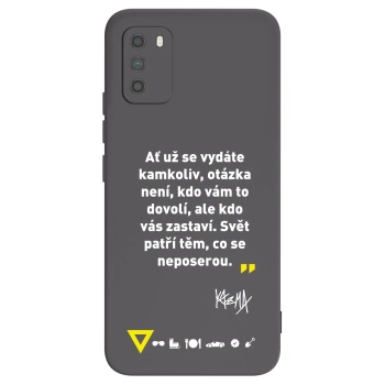 Picasee silikónový čierny obal pre Xiaomi Poco M3 - Kazma - SVĚT PATŘÍ TĚM, CO SE NEPOSEROU