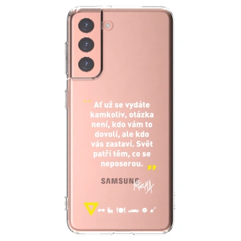 Picasee silikónový prehľadný obal pre Samsung Galaxy S21 5G G991B - Kazma - SVĚT PATŘÍ TĚM, CO SE NEPOSEROU