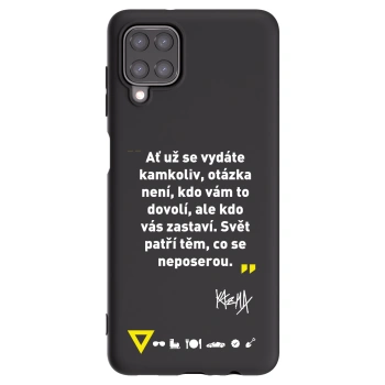 Picasee silikónový čierny obal pre Samsung Galaxy A12 A125F - Kazma - SVĚT PATŘÍ TĚM, CO SE NEPOSEROU