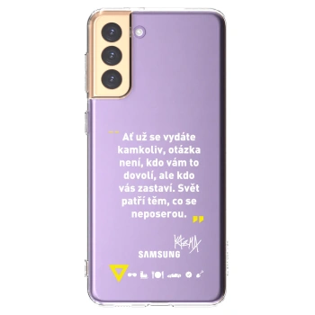 Picasee silikónový prehľadný obal pre Samsung Galaxy S21+ 5G G996F - Kazma - SVĚT PATŘÍ TĚM, CO SE NEPOSEROU