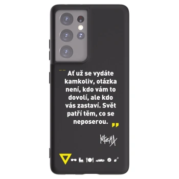 Picasee silikónový čierny obal pre Samsung Galaxy S21 Ultra 5G G998B - Kazma - SVĚT PATŘÍ TĚM, CO SE NEPOSEROU