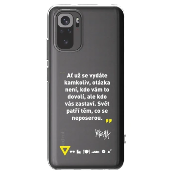 Picasee silikónový prehľadný obal pre Xiaomi Redmi Note 10 - Kazma - SVĚT PATŘÍ TĚM, CO SE NEPOSEROU