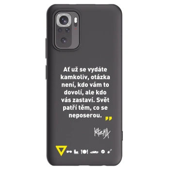 Picasee silikónový čierny obal pre Xiaomi Redmi Note 10 - Kazma - SVĚT PATŘÍ TĚM, CO SE NEPOSEROU