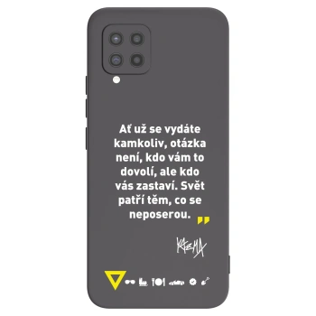 Picasee silikónový čierny obal pre Samsung Galaxy A42 A426B - Kazma - SVĚT PATŘÍ TĚM, CO SE NEPOSEROU