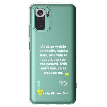 Picasee silikónový prehľadný obal pre Xiaomi Redmi Note 10 Pro - Kazma - SVĚT PATŘÍ TĚM, CO SE NEPOSEROU