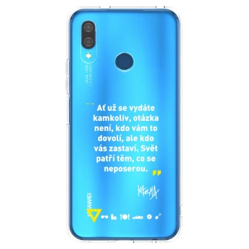 Picasee silikónový prehľadný obal pre Huawei P20 Lite - Kazma - SVĚT PATŘÍ TĚM, CO SE NEPOSEROU