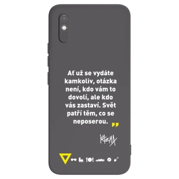 Picasee silikónový čierny obal pre Xiaomi Redmi 9AT - Kazma - SVĚT PATŘÍ TĚM, CO SE NEPOSEROU