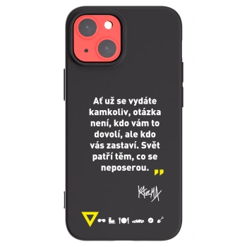 Picasee silikónový čierny obal pre Apple iPhone 13 mini - Kazma - SVĚT PATŘÍ TĚM, CO SE NEPOSEROU