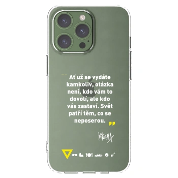 Picasee silikónový prehľadný obal pre Apple iPhone 13 Pro - Kazma - SVĚT PATŘÍ TĚM, CO SE NEPOSEROU