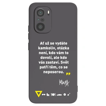Picasee silikónový čierny obal pre Xiaomi Poco F3 - Kazma - SVĚT PATŘÍ TĚM, CO SE NEPOSEROU