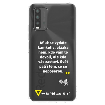 Picasee silikónový čierny obal pre Xiaomi Redmi 9T - Kazma - SVĚT PATŘÍ TĚM, CO SE NEPOSEROU