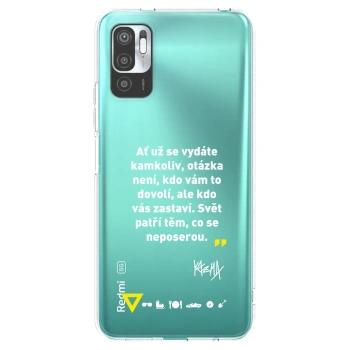 Picasee silikónový prehľadný obal pre Xiaomi Redmi Note 10 5G - Kazma - SVĚT PATŘÍ TĚM, CO SE NEPOSEROU