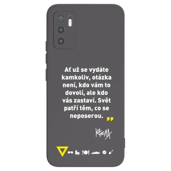 Picasee silikónový čierny obal pre Xiaomi Redmi Note 10 5G - Kazma - SVĚT PATŘÍ TĚM, CO SE NEPOSEROU