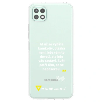 Picasee silikónový prehľadný obal pre Samsung Galaxy A22 A226B 5G - Kazma - SVĚT PATŘÍ TĚM, CO SE NEPOSEROU