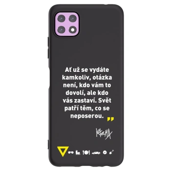 Picasee silikónový čierny obal pre Samsung Galaxy A22 A226B 5G - Kazma - SVĚT PATŘÍ TĚM, CO SE NEPOSEROU