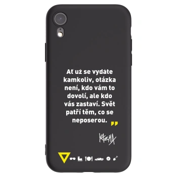 Picasee silikónový čierny obal pre Apple iPhone XR - Kazma - SVĚT PATŘÍ TĚM, CO SE NEPOSEROU