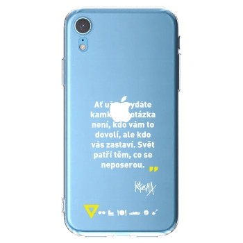 Picasee silikónový prehľadný obal pre Apple iPhone XR - Kazma - SVĚT PATŘÍ TĚM, CO SE NEPOSEROU