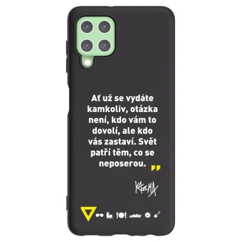 Picasee silikónový čierny obal pre Samsung Galaxy A22 A225F 4G - Kazma - SVĚT PATŘÍ TĚM, CO SE NEPOSEROU