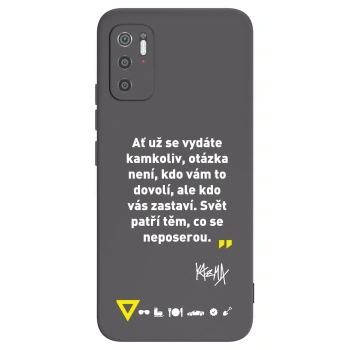 Picasee silikónový čierny obal pre Xiaomi Poco M3 Pro 5G - Kazma - SVĚT PATŘÍ TĚM, CO SE NEPOSEROU