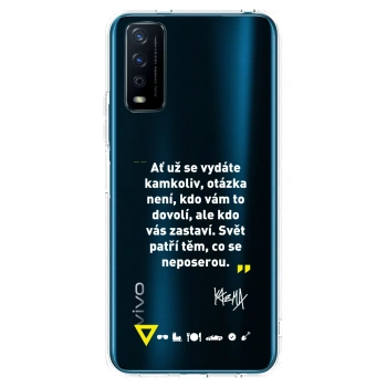 Picasee silikónový prehľadný obal pre Vivo Y11s - Kazma - SVĚT PATŘÍ TĚM, CO SE NEPOSEROU
