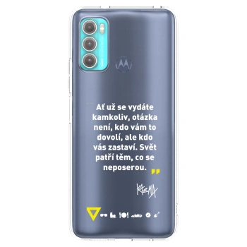 Picasee silikónový prehľadný obal pre Motorola Moto G60 - Kazma - SVĚT PATŘÍ TĚM, CO SE NEPOSEROU