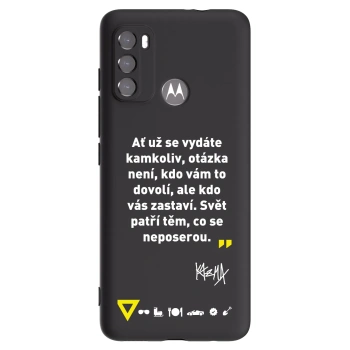 Picasee silikónový čierny obal pre Motorola Moto G60 - Kazma - SVĚT PATŘÍ TĚM, CO SE NEPOSEROU