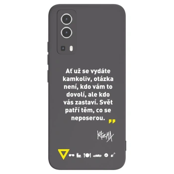 Picasee silikónový čierny obal pre Vivo Y72 5G - Kazma - SVĚT PATŘÍ TĚM, CO SE NEPOSEROU