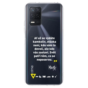Picasee silikónový prehľadný obal pre Realme 8 5G - Kazma - SVĚT PATŘÍ TĚM, CO SE NEPOSEROU