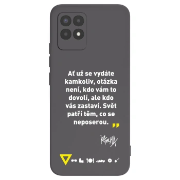Picasee silikónový čierny obal pre Realme 8i - Kazma - SVĚT PATŘÍ TĚM, CO SE NEPOSEROU