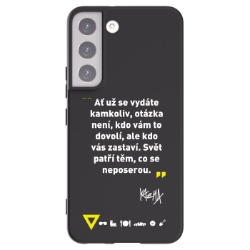 Picasee silikónový čierny obal pre Samsung Galaxy S22 5G - Kazma - SVĚT PATŘÍ TĚM, CO SE NEPOSEROU