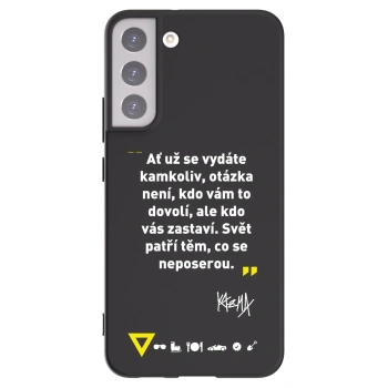 Picasee silikónový čierny obal pre Samsung Galaxy S22+ 5G - Kazma - SVĚT PATŘÍ TĚM, CO SE NEPOSEROU