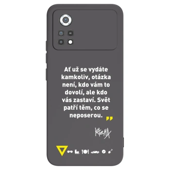 Picasee silikónový čierny obal pre Xiaomi Poco X4 Pro 5G - Kazma - SVĚT PATŘÍ TĚM, CO SE NEPOSEROU