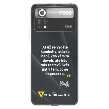 Picasee silikónový prehľadný obal pre Xiaomi Poco X4 Pro 5G - Kazma - SVĚT PATŘÍ TĚM, CO SE NEPOSEROU