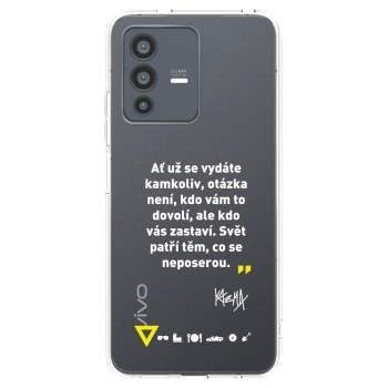 Picasee silikónový prehľadný obal pre Vivo V23 5G - Kazma - SVĚT PATŘÍ TĚM, CO SE NEPOSEROU