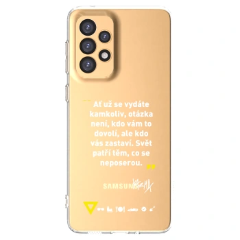 Picasee silikónový prehľadný obal pre Samsung Galaxy A33 5G A336 - Kazma - SVĚT PATŘÍ TĚM, CO SE NEPOSEROU