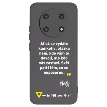 Picasee silikónový čierny obal pre Honor Magic4 Lite 5G - Kazma - SVĚT PATŘÍ TĚM, CO SE NEPOSEROU