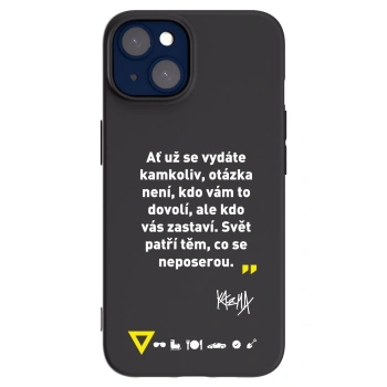 Picasee silikónový čierny obal pre Apple iPhone 14 - Kazma - SVĚT PATŘÍ TĚM, CO SE NEPOSEROU