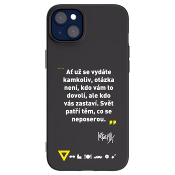 Picasee silikónový čierny obal pre Apple iPhone 14 Plus - Kazma - SVĚT PATŘÍ TĚM, CO SE NEPOSEROU