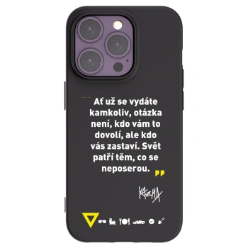 Picasee silikónový čierny obal pre Apple iPhone 14 Pro - Kazma - SVĚT PATŘÍ TĚM, CO SE NEPOSEROU