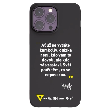 Picasee silikónový čierny obal pre Apple iPhone 14 Pro Max - Kazma - SVĚT PATŘÍ TĚM, CO SE NEPOSEROU
