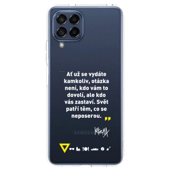 Picasee silikónový prehľadný obal pre Samsung Galaxy M53 5G - Kazma - SVĚT PATŘÍ TĚM, CO SE NEPOSEROU