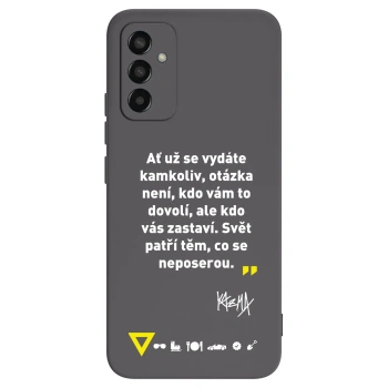 Picasee silikónový čierny obal pre Samsung Galaxy M13 M135F - Kazma - SVĚT PATŘÍ TĚM, CO SE NEPOSEROU
