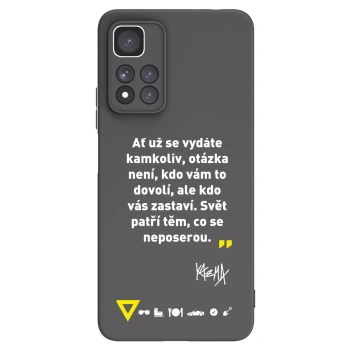 Picasee silikónový čierny obal pre Xiaomi Redmi Note 11 Pro+ 5G - Kazma - SVĚT PATŘÍ TĚM, CO SE NEPOSEROU