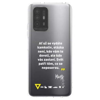 Picasee silikónový prehľadný obal pre OPPO A94 5G - Kazma - SVĚT PATŘÍ TĚM, CO SE NEPOSEROU